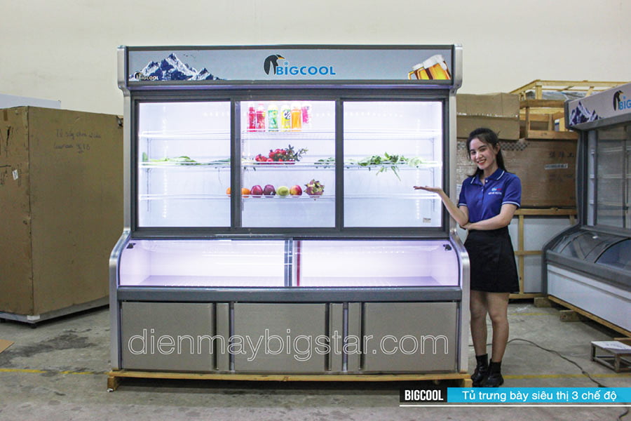 Tủ trưng bày siêu thị 3 chế độ 2000mm ST-2000C