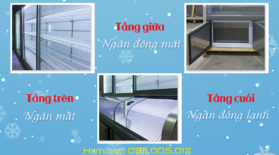 Tủ trưng bày siêu thị 3 chế độ 2000mm ST-2000C