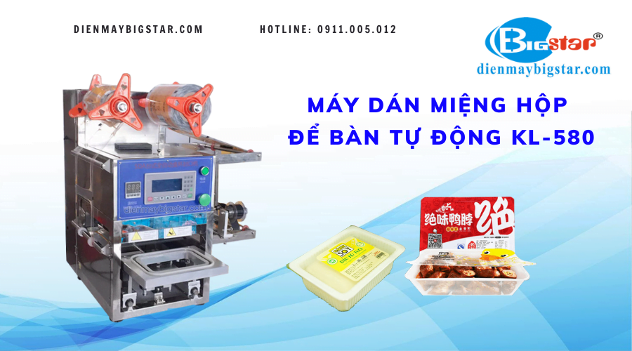 Máy dán miệng hộp để bàn tự động KL-580