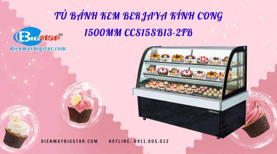 Tủ bánh kem Berjaya kính cong 1m5 CCS15SB13-2FB 9 Tủ bánh kem Berjaya kính cong 1500mm CCS15SB13-2FB