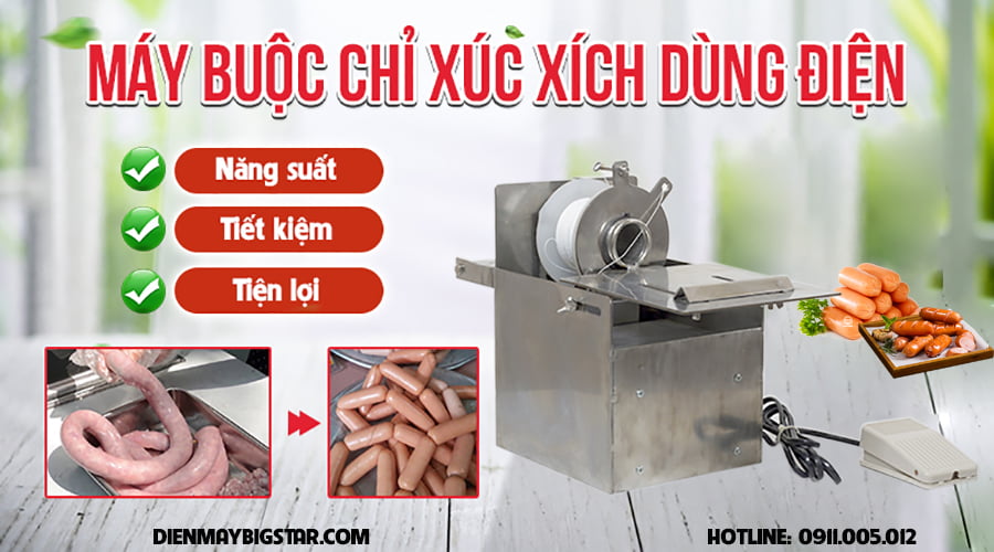 máy buộc chỉ xúc xích điện