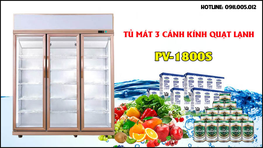 tu mat 3 canh quat lanh PV 1800S 12