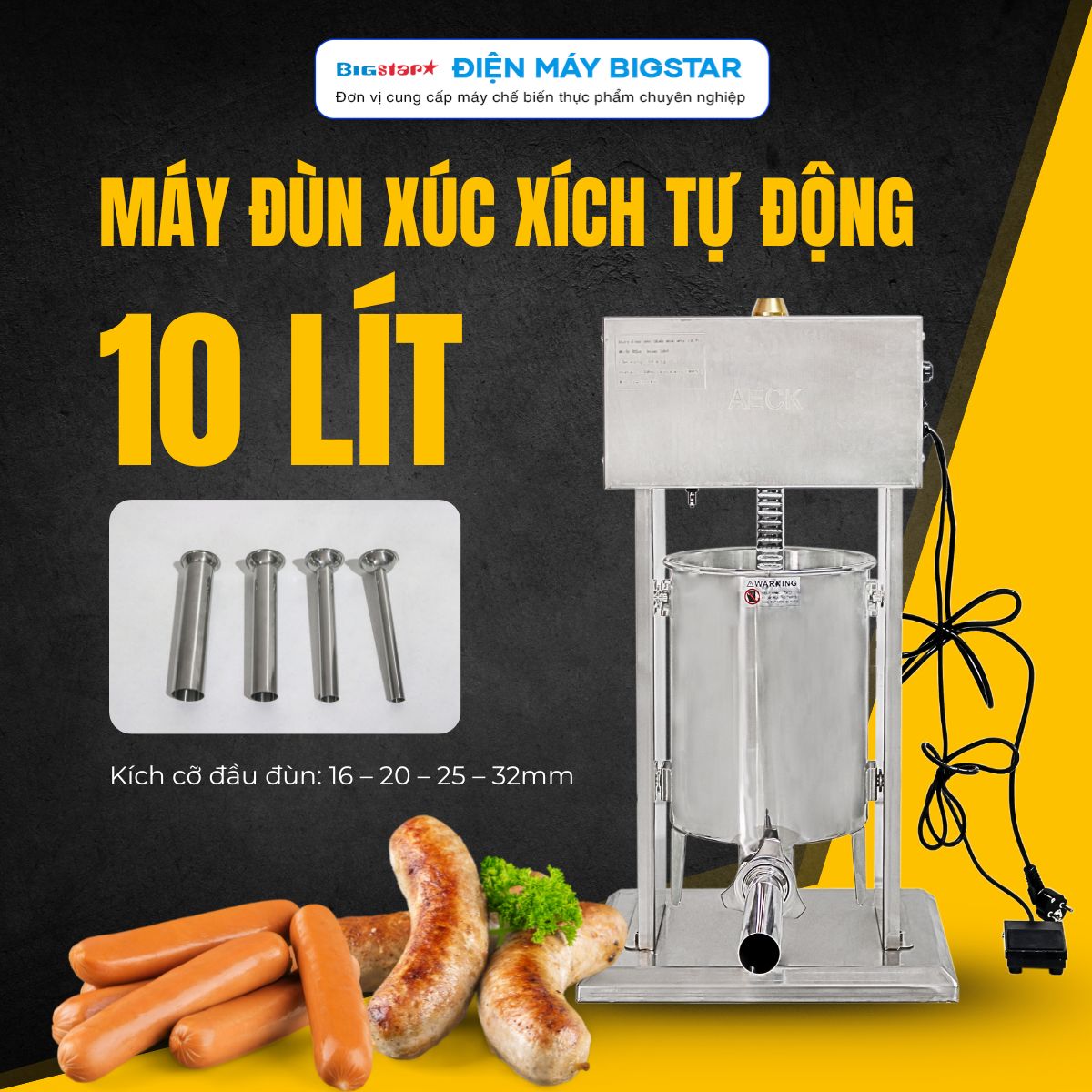 may dun xuc xich tu dong 10 lit banner