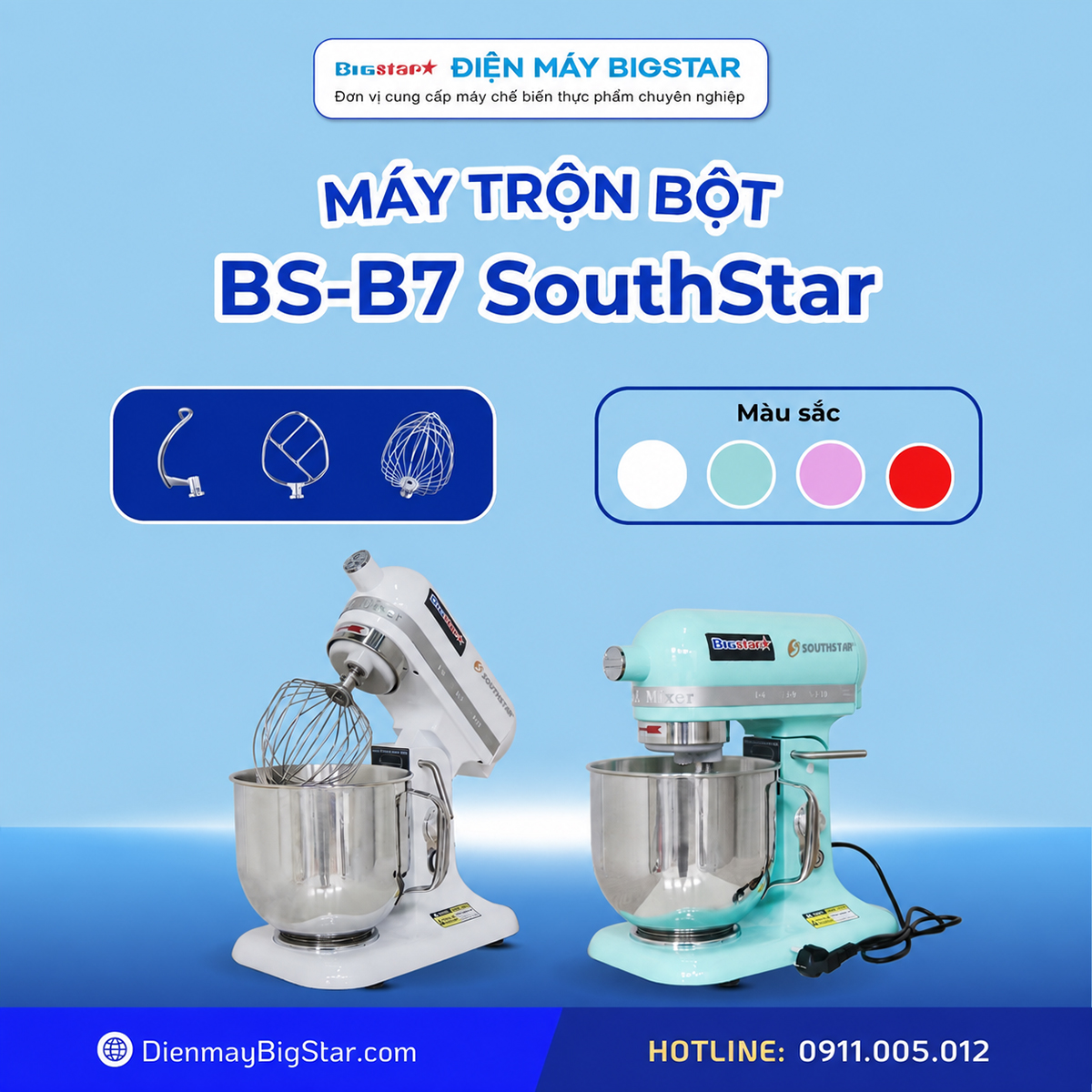 Máy đánh trứng trộn bột 7 lít BS-B7 28 may trob bot b2 b7 southstar