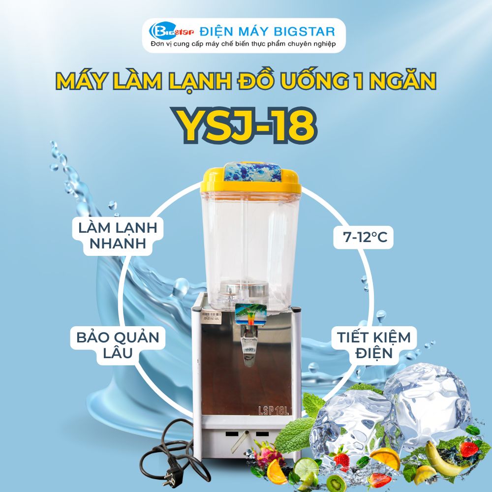 Máy làm lạnh đồ uống 1 ngăn YSJ-18 13 may lam lanh do uong 1 ngan