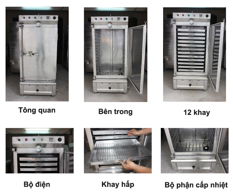 tu hap banh bao cong nghiep 10 khay TC NK10G2
