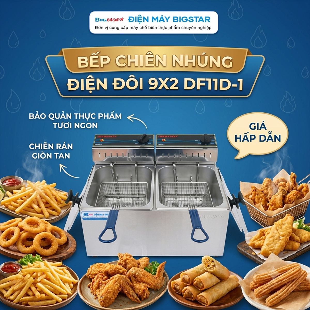 Bếp chiên nhúng điện đôi 9x2 Berjaya DF11D-17 15 bep chien nhung dien doi df11d 17 banner