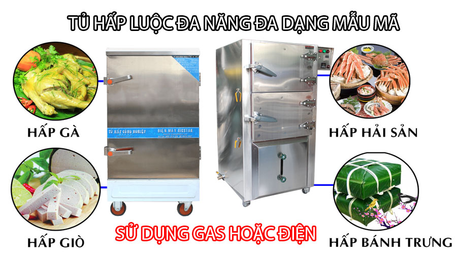 Tủ hấp giò chả công nghiệp 34 tu hap thuc pham da nang hap gio cha hap xoi hap banh