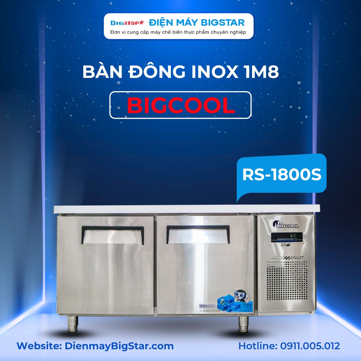 ban dong inox 1m8 bigcool RS 1800S banner