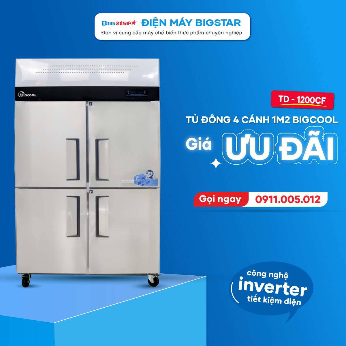 Tu dong 4 canh 1m2 bigcool TD 1200Cf banner