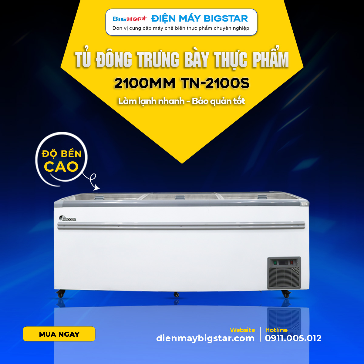 tu dong trung bay thuc pham 2100mm TN 2100S banner