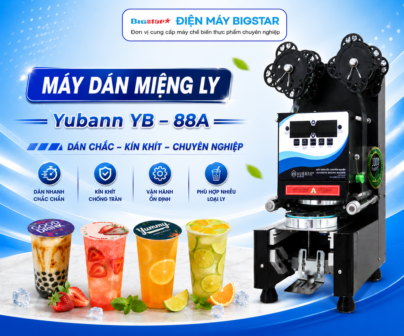 Máy dán miệng ly Yubann YB - 88A 17 may dan mieng ly Yubann YB 88A banner