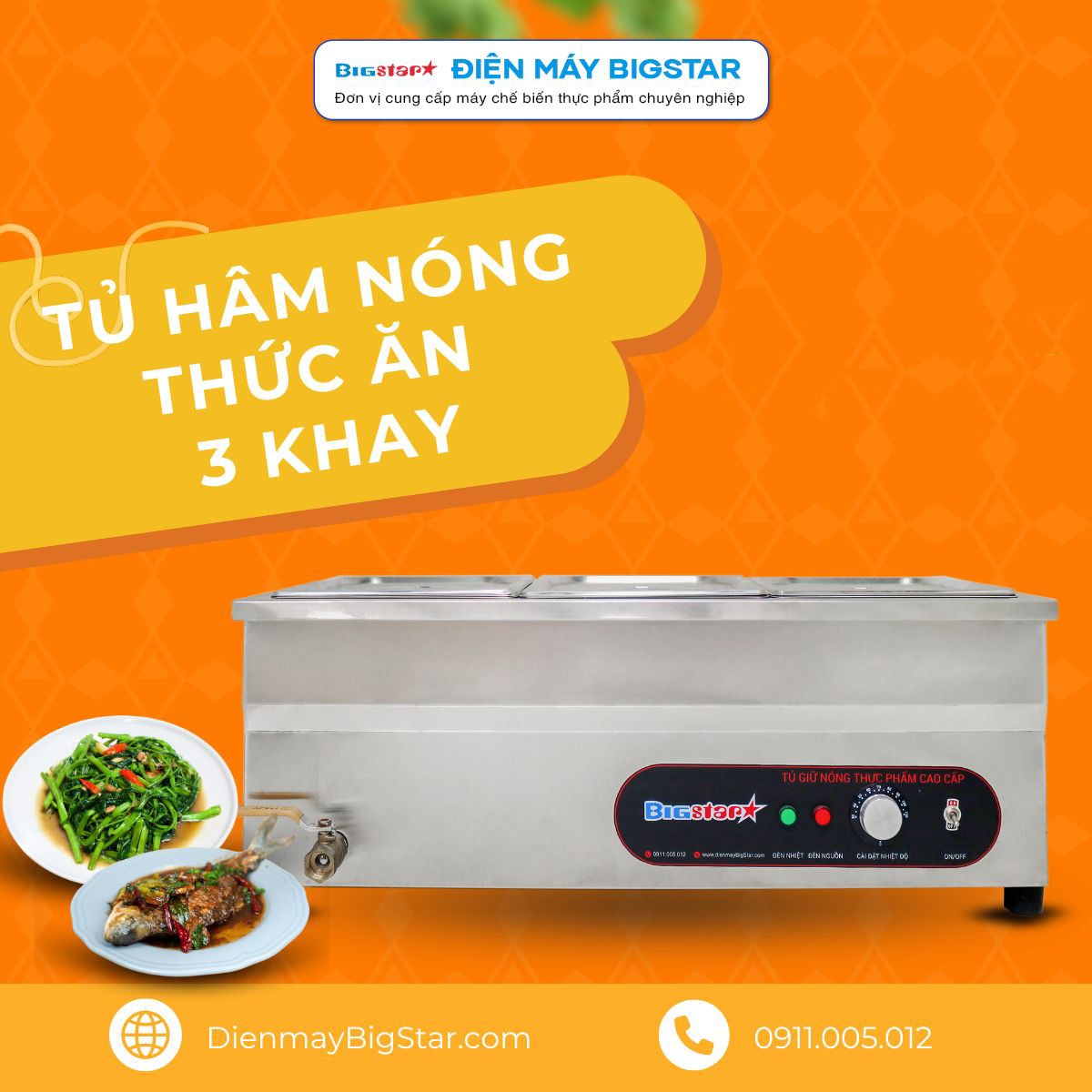 Tủ hâm nóng thức ăn 3 khay B15-3 15 tu ham nong thuc an 3 khay B15 3 banner