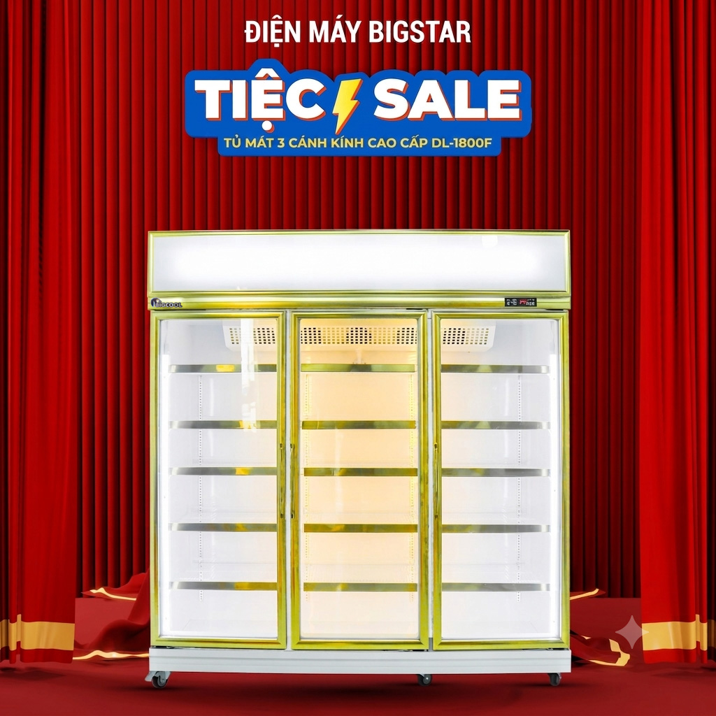 Tủ mát 3 cánh cao cấp DL-1800F 17 tu mat 3 canh kinh cao cap DL 1800F banner