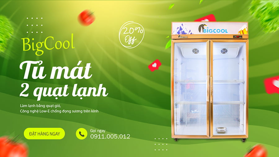 Tủ mát 2 cánh quạt lạnh CL-1200F 8 tu mat 2 canh quat lanh CL 1200F bigcool 3 1