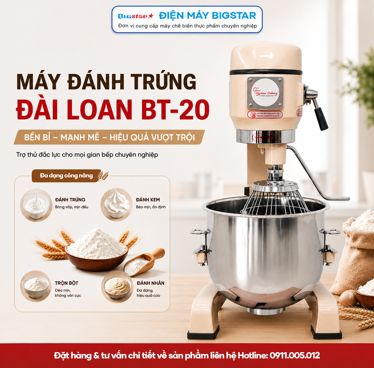 Máy đánh trứng Đài Loan BT-20 15 may danh trung dai loan BT 20 banner