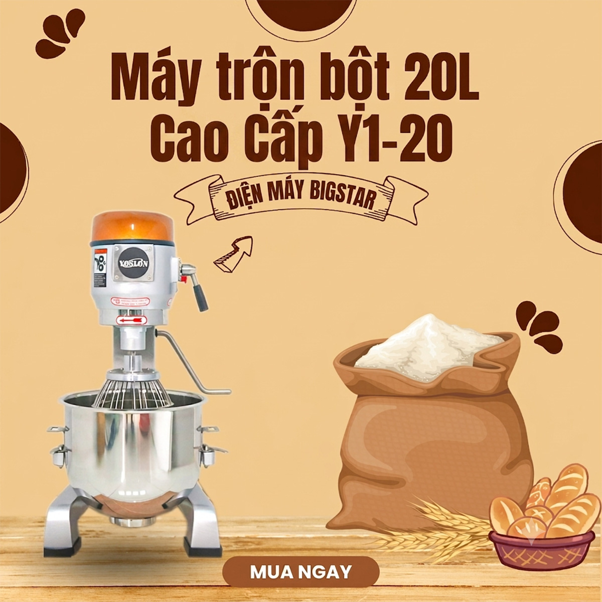 Máy trộn bột 20L cao cấp YI-20 14 may tron bot cao cap 20L
