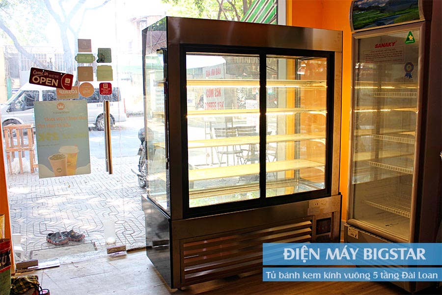 Tủ bánh kem kính vuông Đài Loan 5 tầng 1m5 15 tu banh kem kinh vuong 5 tang dai loan 2