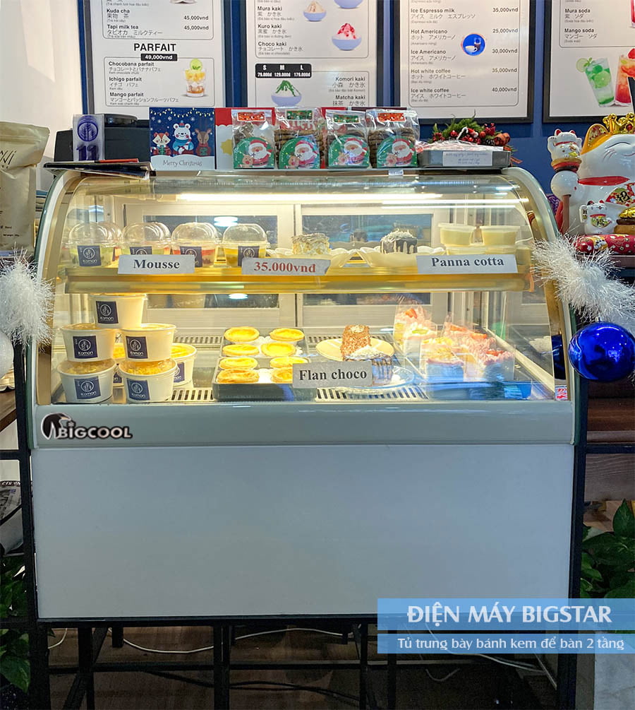 Tủ bánh kem để bàn 2 tầng 900mm TBK2T 19 tu banh kem de ban 2 tang bigcool 3