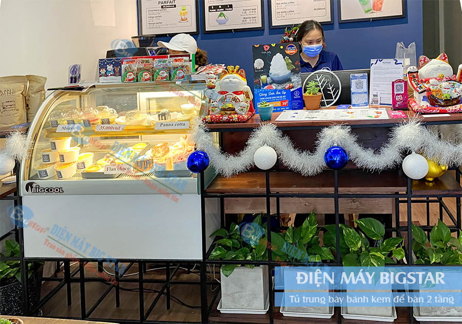 Tủ bánh kem để bàn 2 tầng 900mm TBK2T 16 tu banh kem de ban 2 tang bigcool 2
