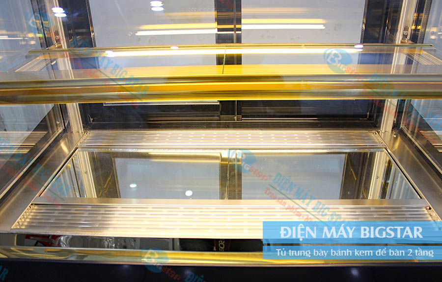Tủ bánh kem để bàn 2 tầng 900mm TBK2T 17 Tủ trưng bày bánh ngọt bánh kem để bàn