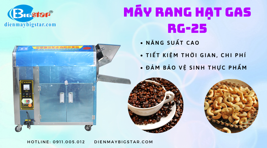 Máy rang hạt gas RG-25