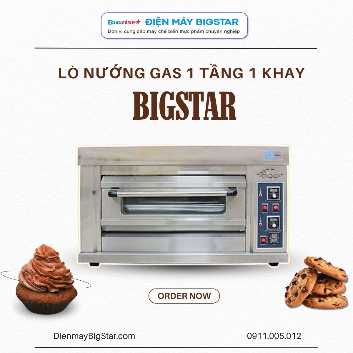 lo nuong gas 1 tang 1 khay bigstar