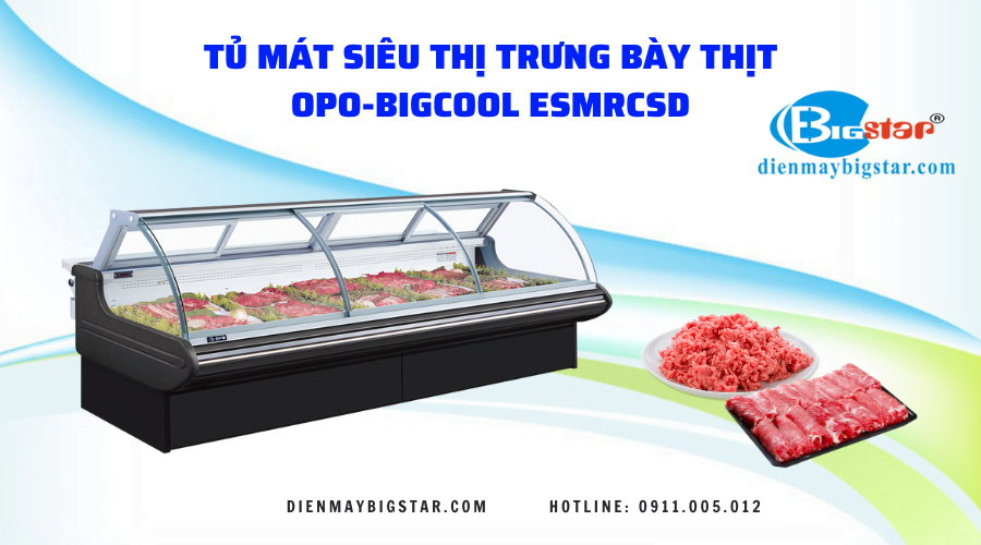 Tủ mát siêu thị trưng bày thịt 1m8 ESMRCSD 8 Tủ mát siêu thị trưng bày thịt OPO-BIGCOOL ESMRCSD