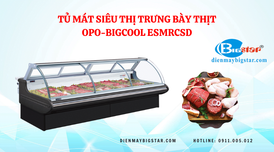 Tủ mát siêu thị trưng bày thịt 1m8 ESMRCSD 10 Tủ mát siêu thị trưng bày thịt OPO-BIGCOOL ESMRCSD