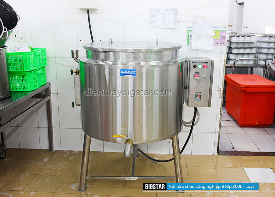 Nồi nấu cháo công nghiệp 3 lớp 300L - Loại 1 13 Nồi nấu cháo công nghiệp 3 lớp 300L - Loại 1