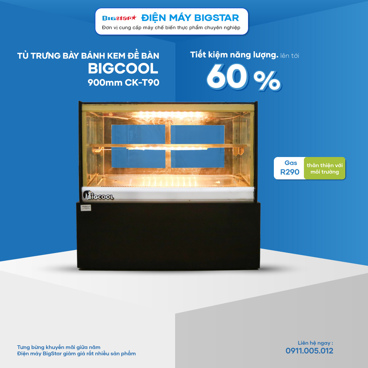 tu trung bay banh de ban bigcool 900mm ck t90 tr