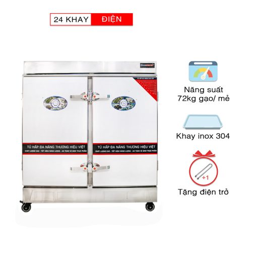 Tủ nấu cơm công nghiệp 24 khay điện