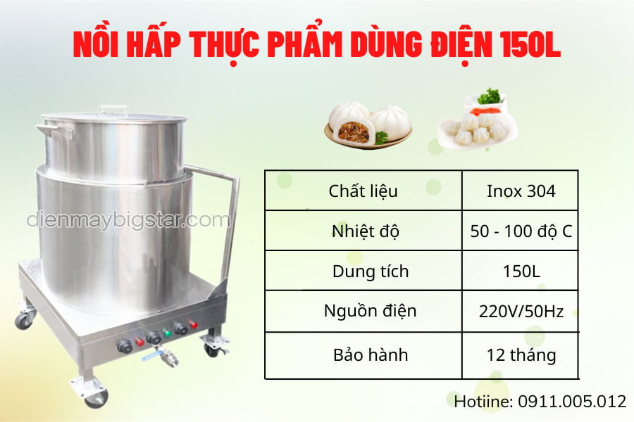 noi hap thuc pham dung dien 150l 2