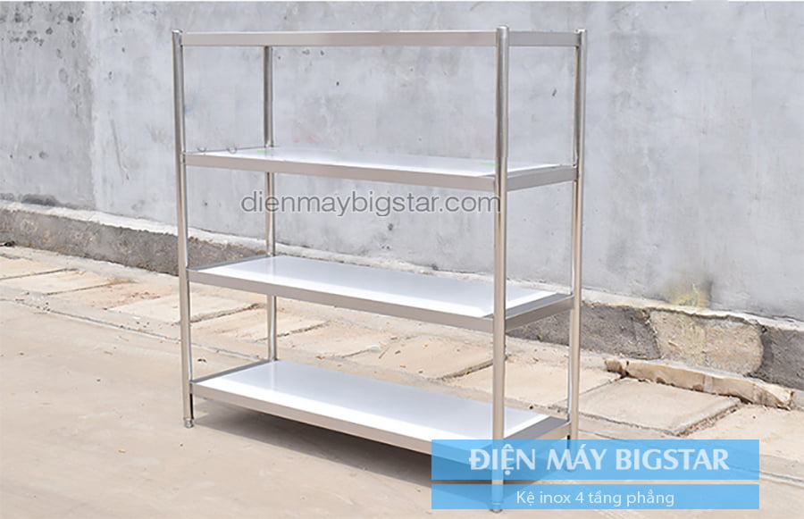 Kệ inox 4 tầng phẳng