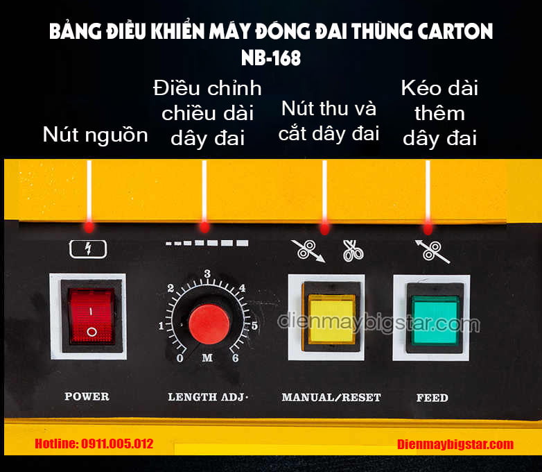 Máy đóng đai thùng carton NB-168 18 may dong dai thung carton NB 168 10