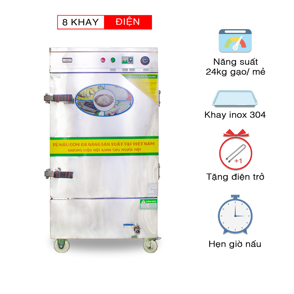 Tủ nấu cơm 8 khay điện at 13 Tủ nấu cơm 8 khay điện at