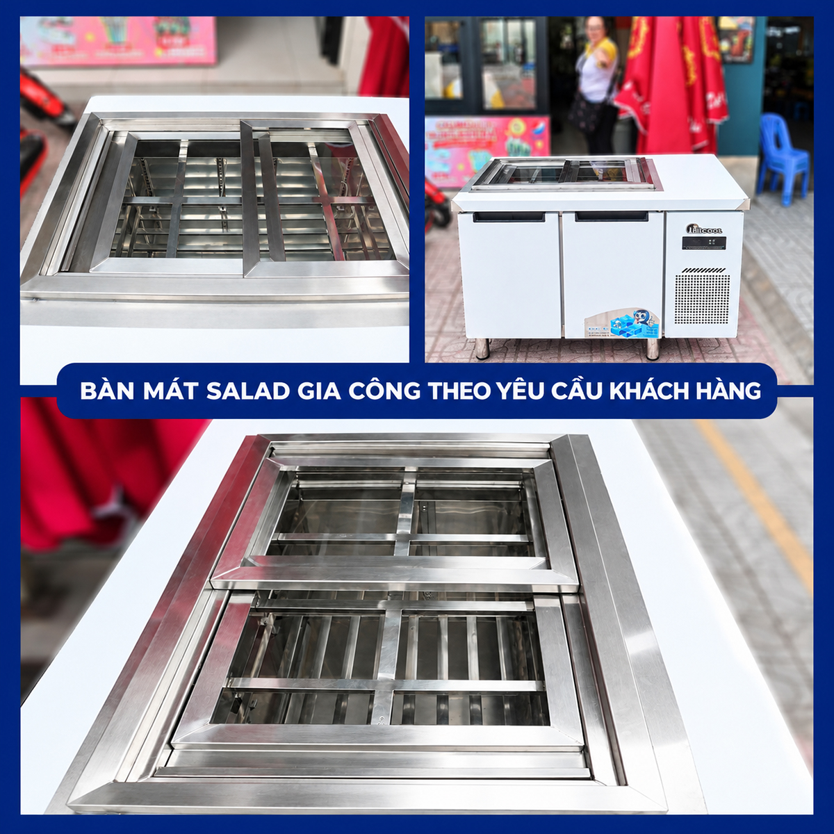 Bàn mát salad thiết kế theo yêu cầu 59 ban mat salad gia cong theo yeu cau