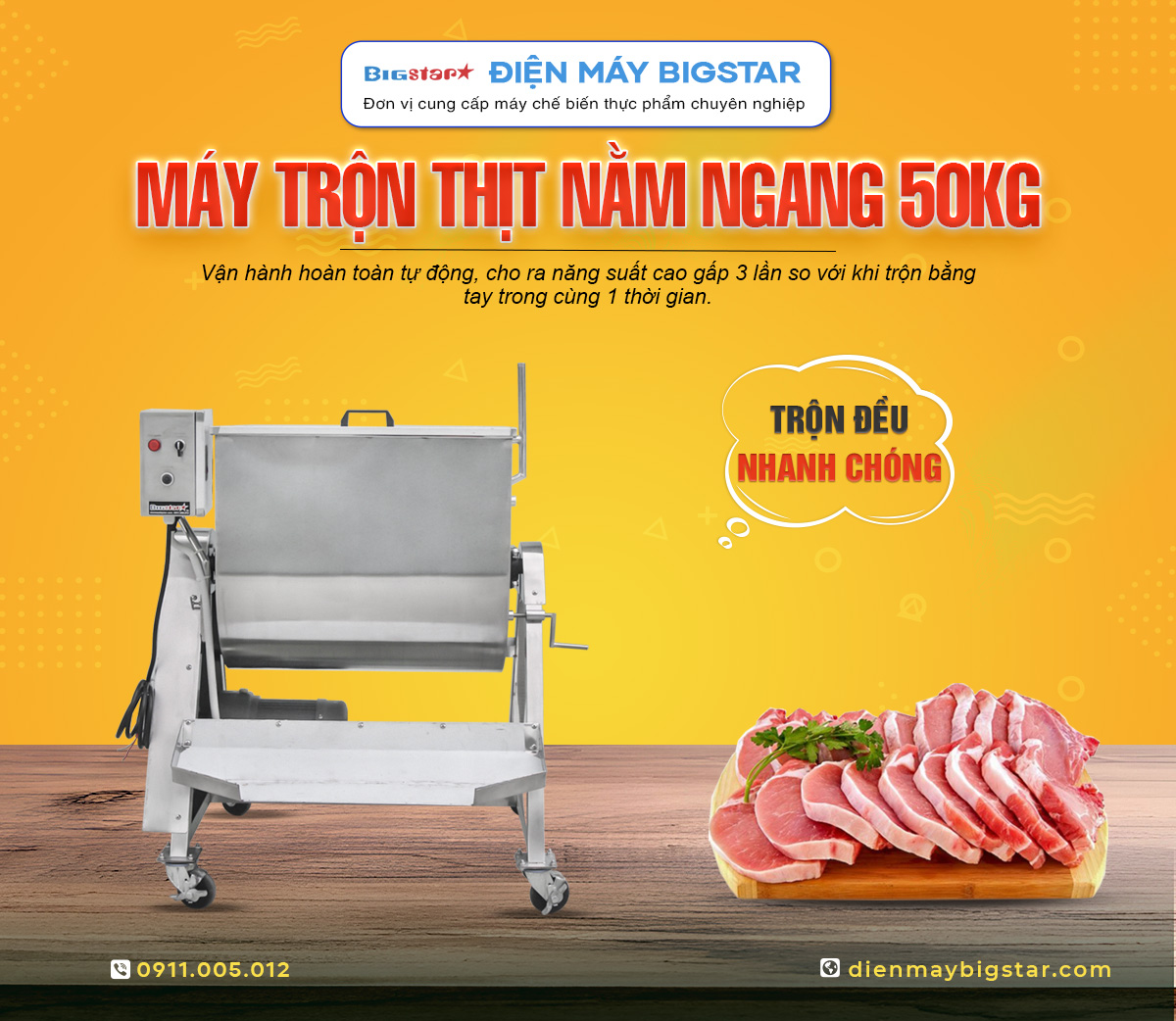 May tron thuc pham nam ngang 50KG banner