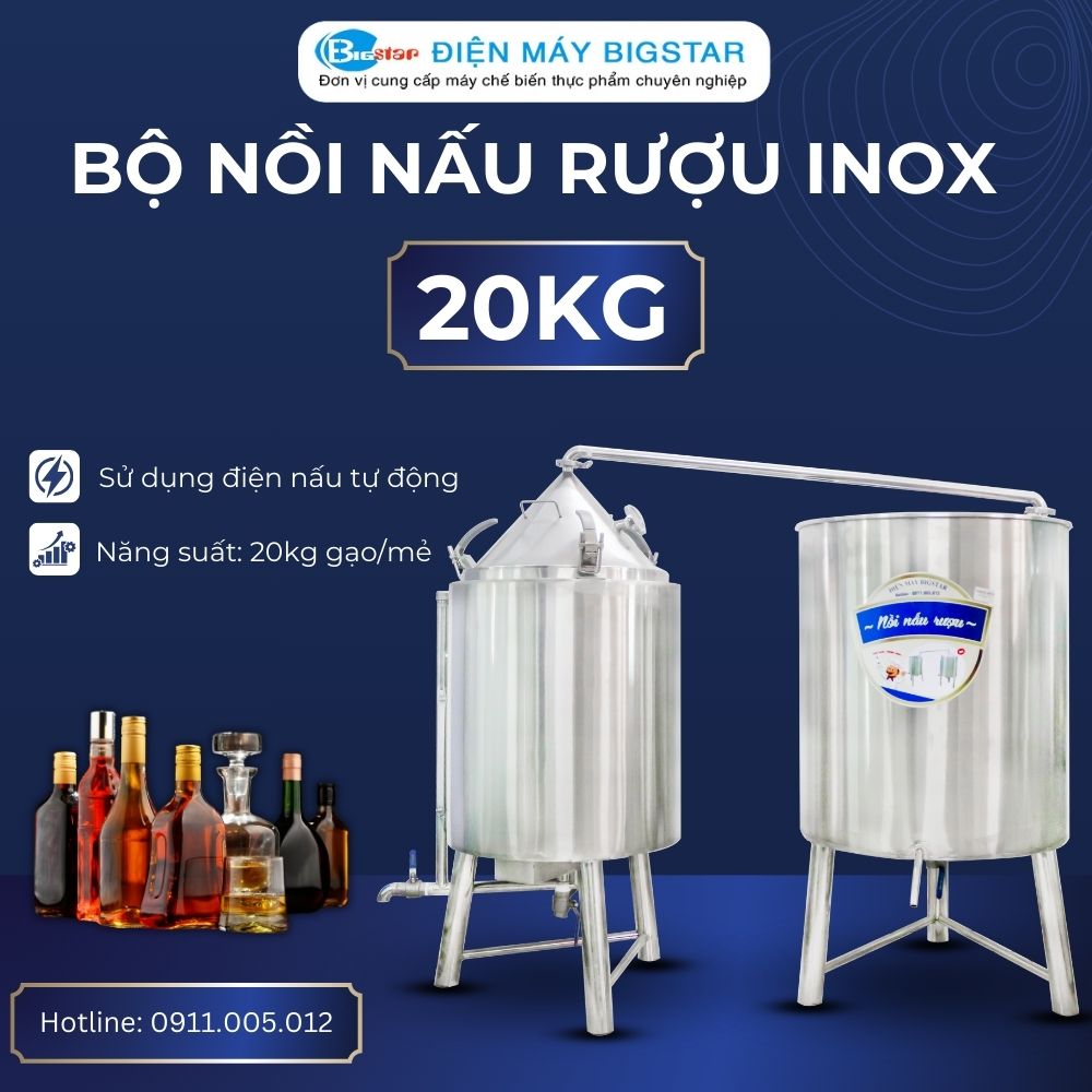bo noi nau ruou inox 20kg