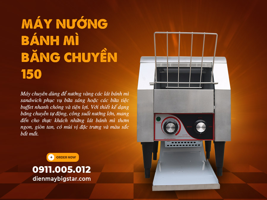 Máy nướng bánh mì băng chuyền HET-150 6 Máy nướng bánh mì băng chuyền 150