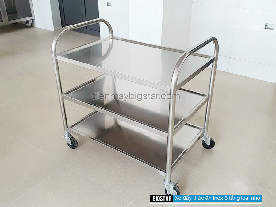 xe day thuc an inox 3 tang loai nho 3