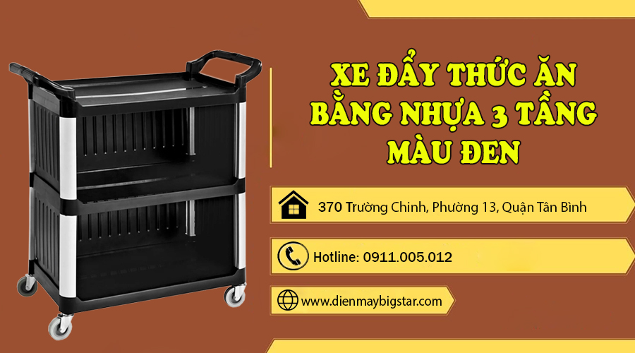 Xe đẩy thức ăn bằng nhựa 3 tầng 10 xe day thuc an bang nhua 3 tang 10