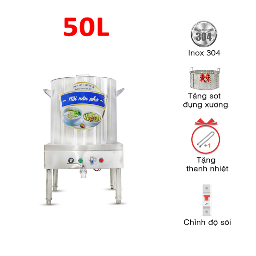 Nồi nấu phở 50L gắn biến trở CB
