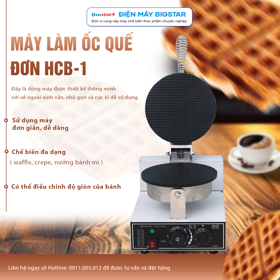 Máy làm ốc quế đơn HCB-1 18 may lam oc que don HCB 1 banner 1