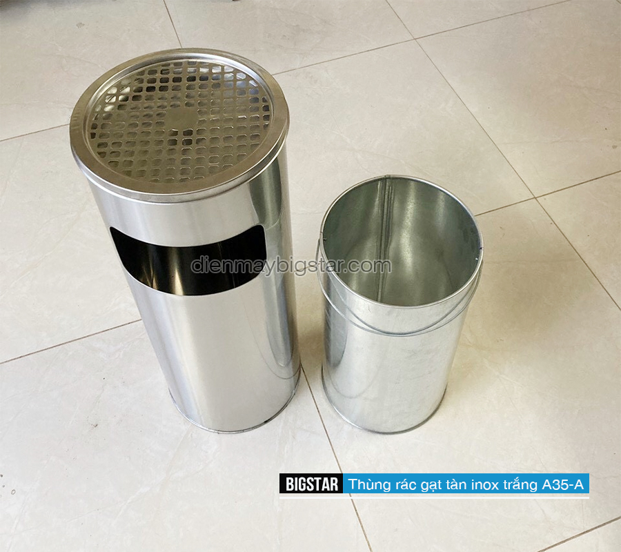 thung rac gat tan inox trang A35 A 10