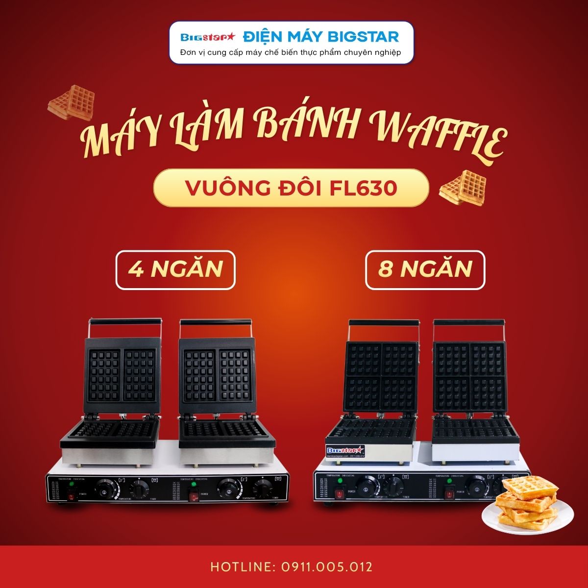 may lam banh waffle vuong doi FL630 banner