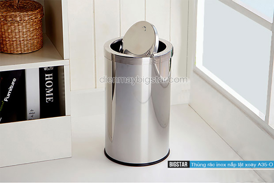 thung rac inox nap lat xoay A35 O 4
