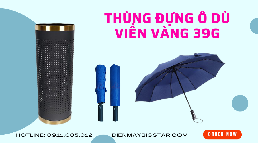 Thùng đựng ô dù viền vàng 39G