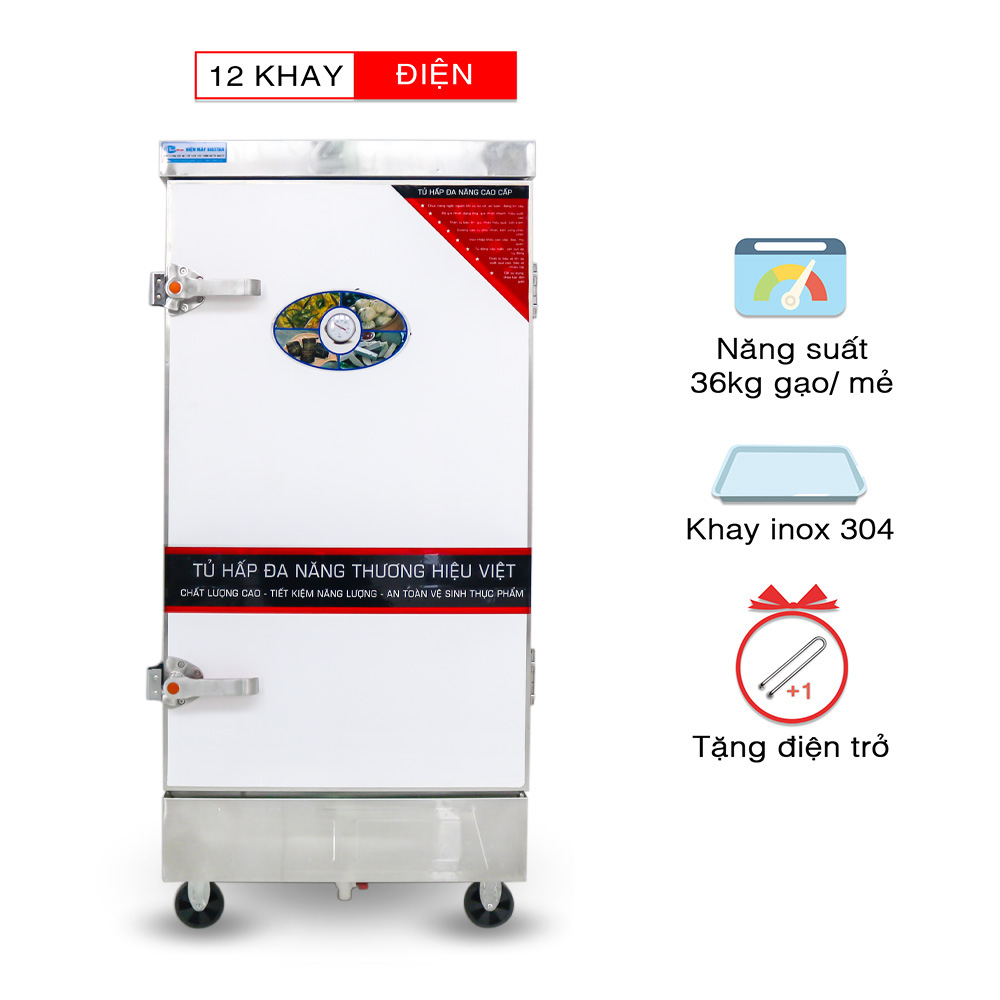 Tủ hấp cơm công nghiệp 12 khay 9 Tủ hấp cơm công nghiệp 12 khay