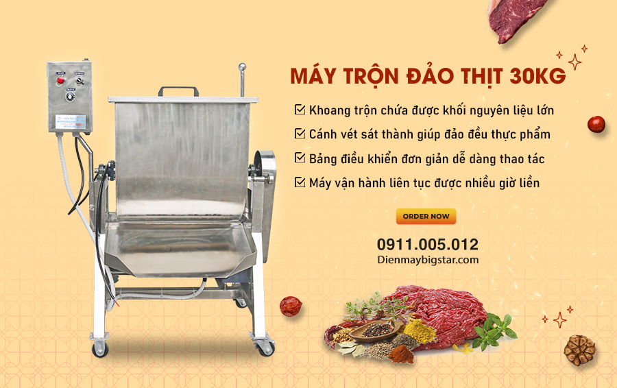 Máy trộn đảo nằm ngang 30kg